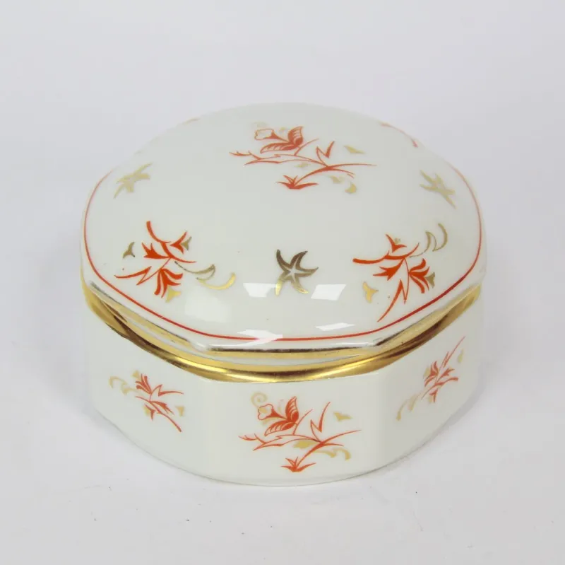 Pamono Art Deco Porcelain Box, Bavaria, 1930s> Trunks Crates & Baskets