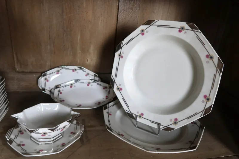 Online Pamono Art Deco Porcelain Dinner Service, 1930s, Set of 113