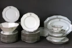 New Pamono Art Deco Porcelain Dinner Service, Set of 66