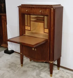 Pamono Art Deco Precious Wood Secretary by Jules Leleu for Maison Leleu, 1940s><noscript><img width=