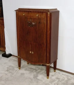 Pamono Art Deco Precious Wood Secretary by Jules Leleu for Maison Leleu, 1940s><noscript><img width=