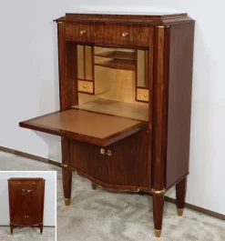 Pamono Art Deco Precious Wood Secretary by Jules Leleu for Maison Leleu, 1940s><noscript><img width=