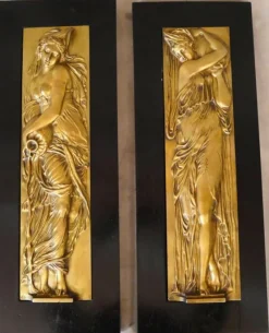 Pamono Art Deco Reliefs with the Nymphs of the Fountain, Early 20th Century, Bronzes, Set of 2><noscript><img width=