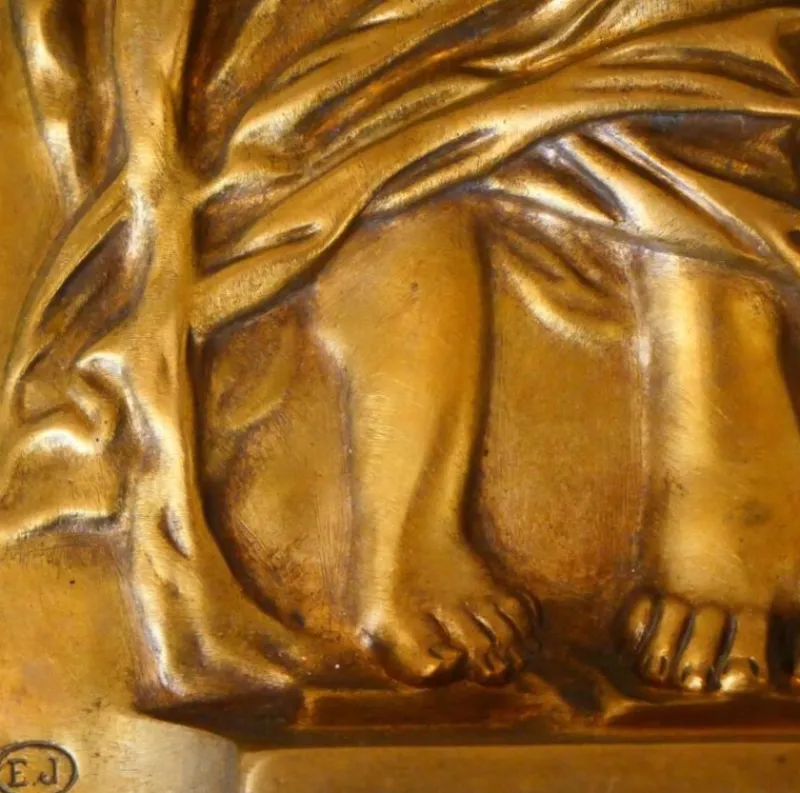 Pamono Art Deco Reliefs with the Nymphs of the Fountain, Early 20th Century, Bronzes, Set of 2> Art Deco
