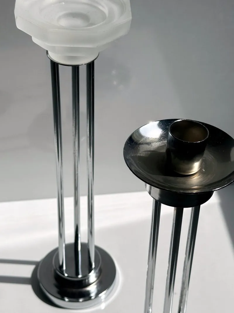 Discount Pamono Art Deco Revival Candleholders, 1980s, Set of 2