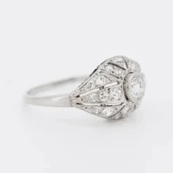 Pamono Art Deco Ring in Platinum and Diamonds, 1920s> Rings