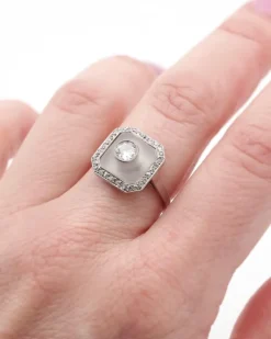 New Pamono Art Deco Rock Crystal Ring