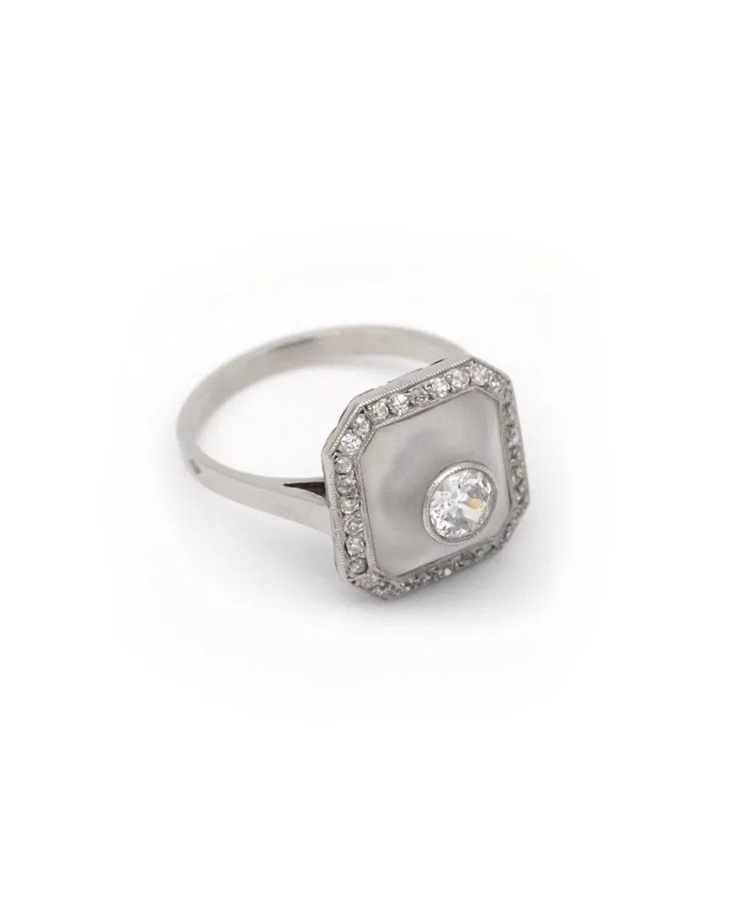 New Pamono Art Deco Rock Crystal Ring