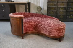 Pamono Art Deco Rognon Sofa in Mahogany Veneer, 1930s><noscript><img width=