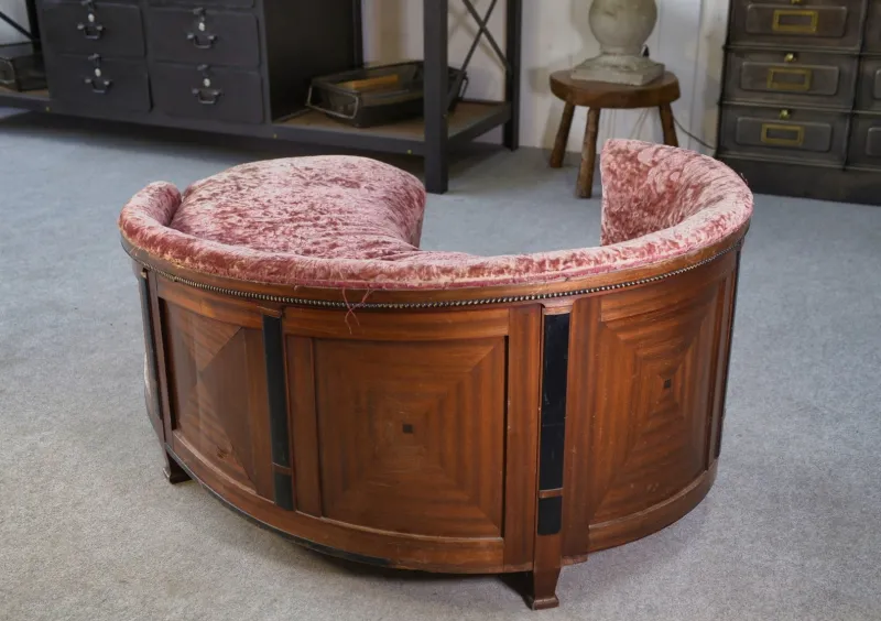 Pamono Art Deco Rognon Sofa in Mahogany Veneer, 1930s> Couches & Sofas