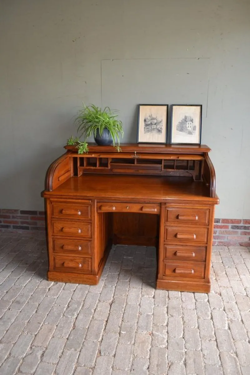 Online Pamono Art Deco Roller Shutter Secretaire in Oak