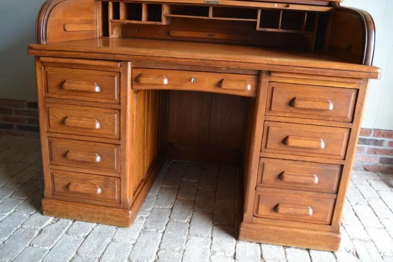 Online Pamono Art Deco Roller Shutter Secretaire in Oak