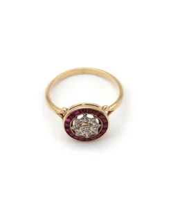 Best Pamono Art Deco Ruby and Diamond Ring