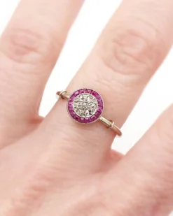 Hot Pamono Art Deco Ruby Target Ring