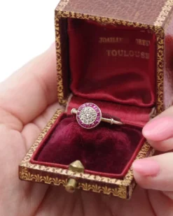Hot Pamono Art Deco Ruby Target Ring