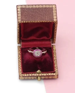 Hot Pamono Art Deco Ruby Target Ring