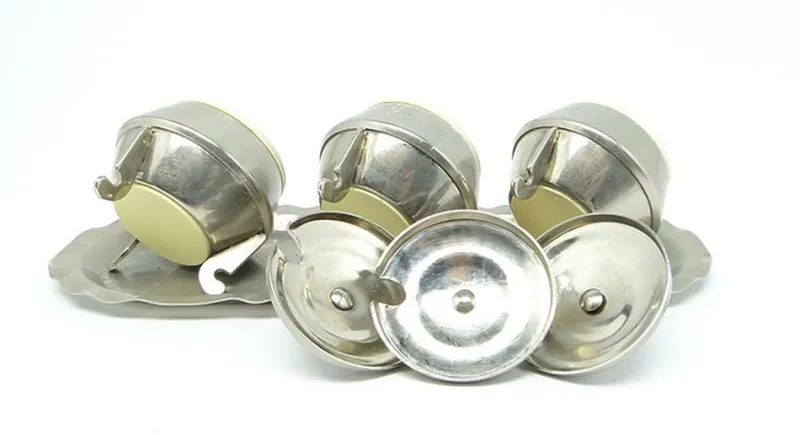 Hot Pamono Art Deco Salt Holder Set, Poland, 1950s, Set of 4