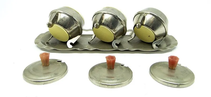 Hot Pamono Art Deco Salt Holder Set, Poland, 1950s, Set of 4