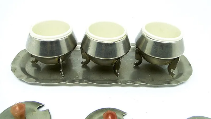 Hot Pamono Art Deco Salt Holder Set, Poland, 1950s, Set of 4