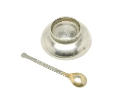 Pamono Art Deco Salt Holder with Spoon, Germany, 1930s, Set of 2><noscript><img width=