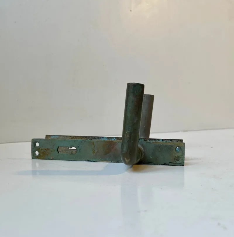 Pamono Art Deco Scandinavian Door Handles in Brass, 1930s, Set of 8> Architectural Elements