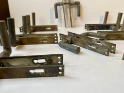 Pamono Art Deco Scandinavian Door Handles in Brass, 1930s, Set of 8><noscript><img width=