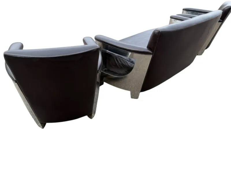 Online Pamono Art Deco 2-Seater Sofa and Club Armchairs, Set of 3