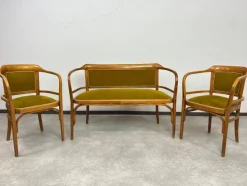 Pamono Art Deco Seating Group by Otto Wagner, 1890s, Set of 5> Living Room Sets