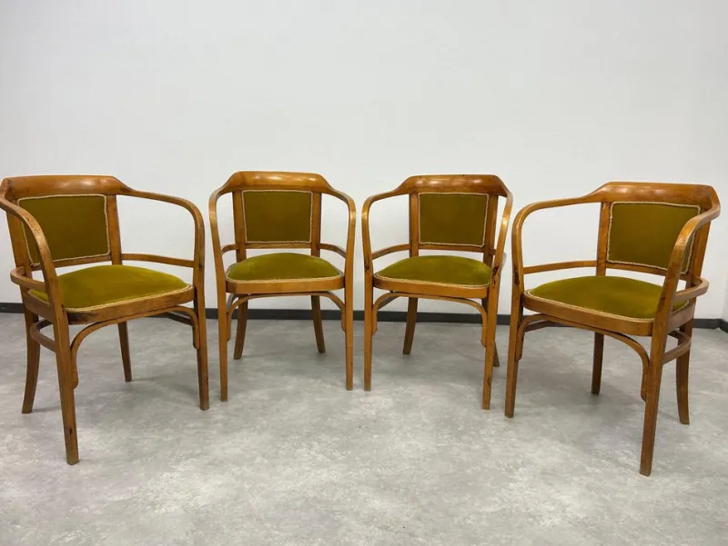 Pamono Art Deco Seating Group by Otto Wagner, 1890s, Set of 5> Living Room Sets