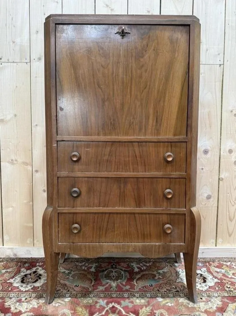 Hot Pamono Art Deco Secretary in Walnut Veneer