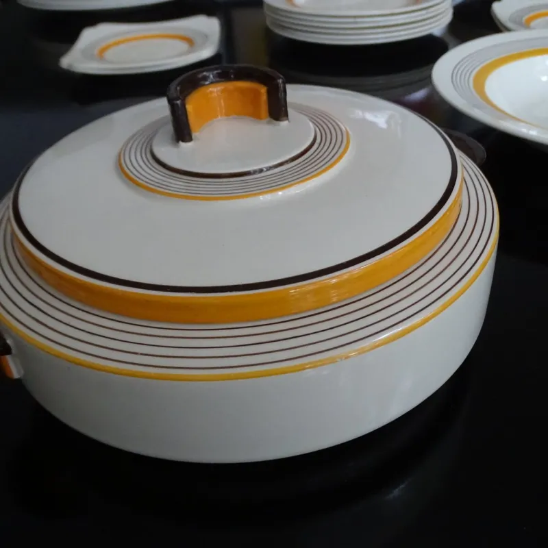 Pamono Art Deco Service from Royal Doulton, 1930s, Set of 27> Dinner Plates & Bowls