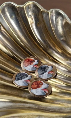 Hot Pamono Art Deco Silver Cufflinks Enameled with Hunting Dogs, 1930s, Set of 2