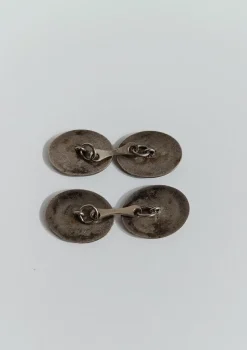 Hot Pamono Art Deco Silver Cufflinks Enameled with Hunting Dogs, 1930s, Set of 2