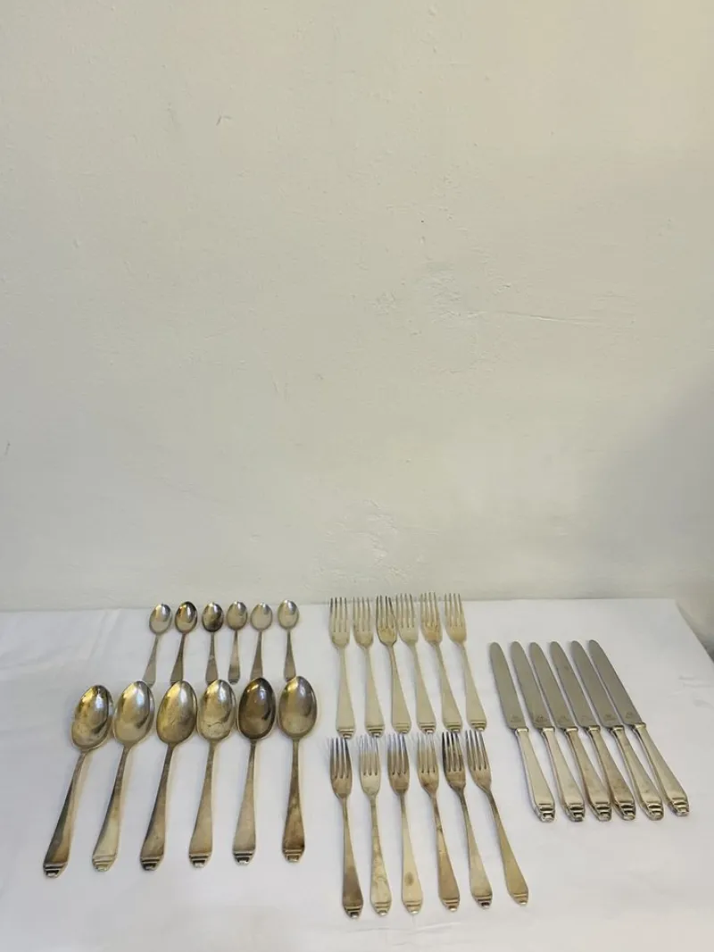 Pamono Art Deco Silver Cutlery, 1920s, Set of 36> Cutlery & Serving Utensils