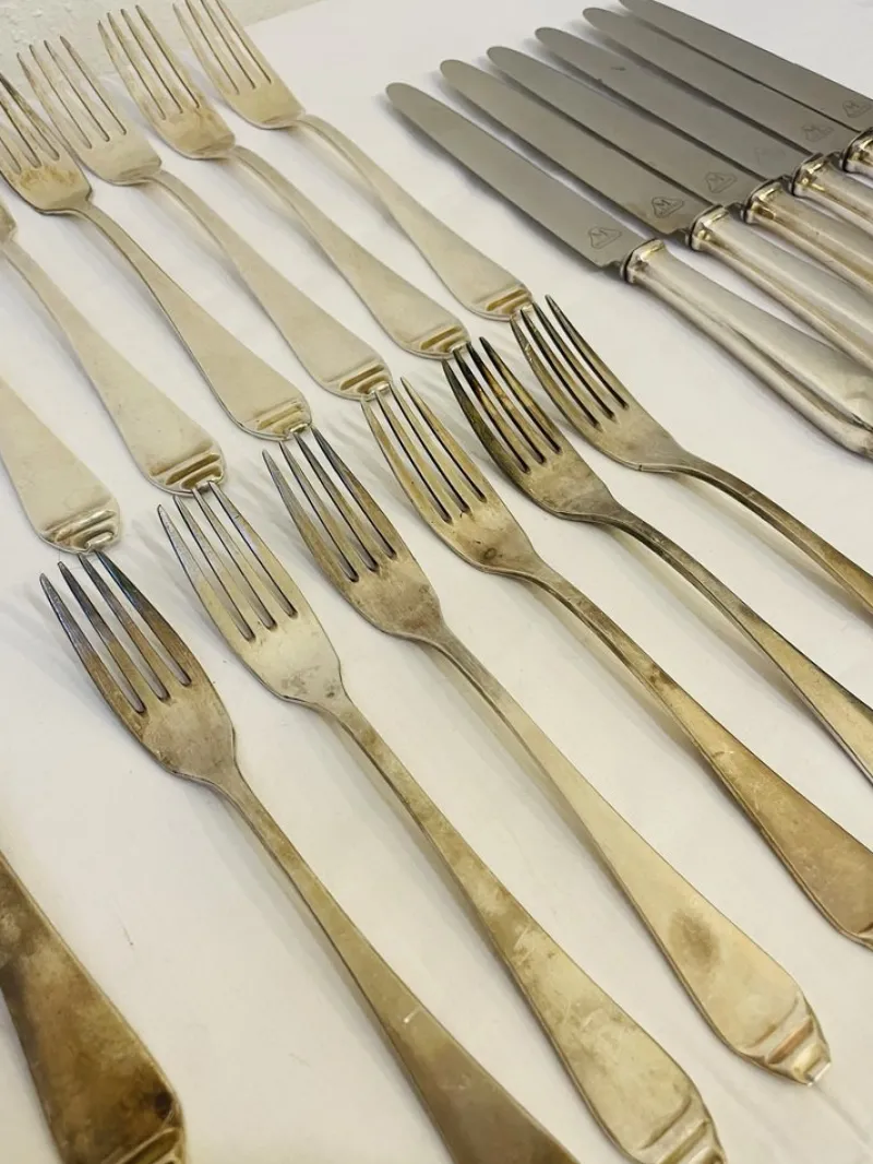 Pamono Art Deco Silver Cutlery, 1920s, Set of 36> Cutlery & Serving Utensils
