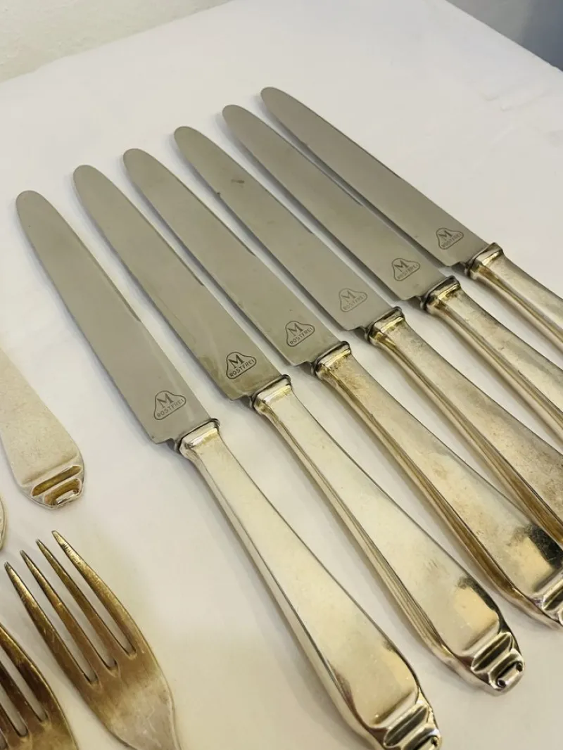 Pamono Art Deco Silver Cutlery, 1920s, Set of 36> Cutlery & Serving Utensils