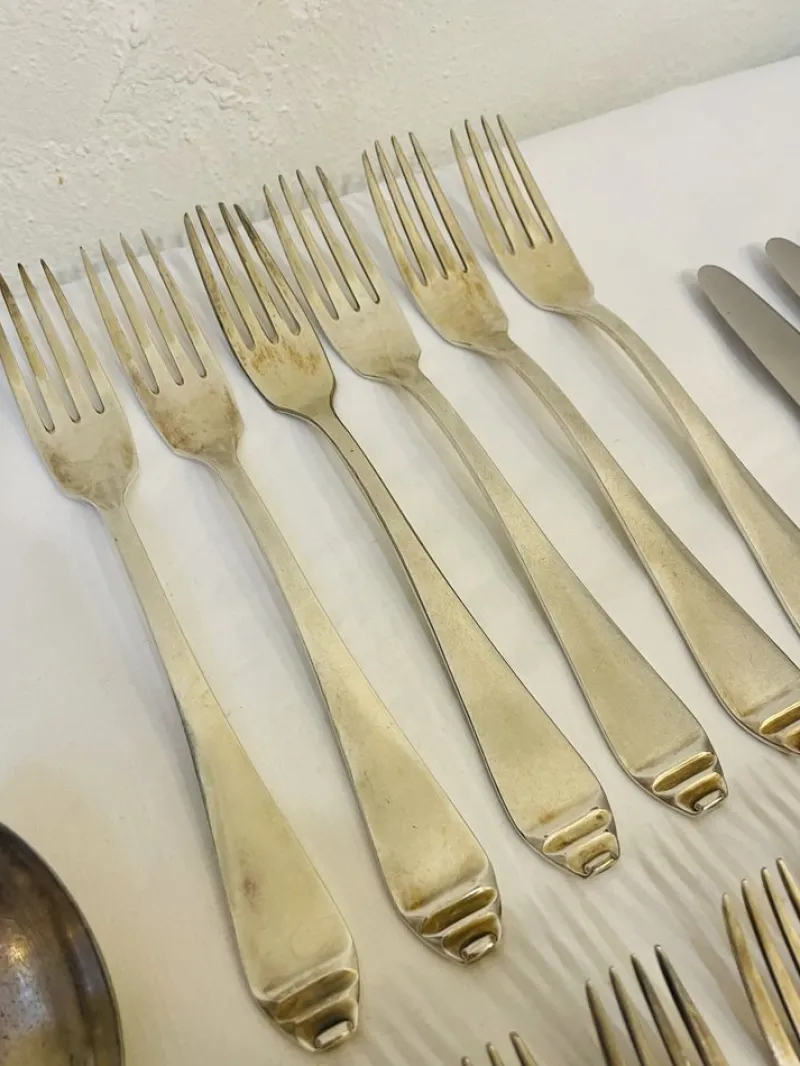 Pamono Art Deco Silver Cutlery, 1920s, Set of 36> Cutlery & Serving Utensils