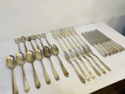 Pamono Art Deco Silver Cutlery, 1920s, Set of 36><noscript><img width=
