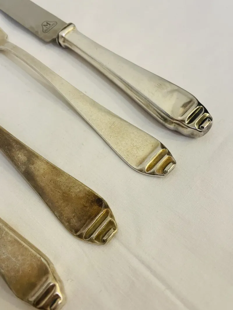 Pamono Art Deco Silver Cutlery, 1920s, Set of 36> Cutlery & Serving Utensils