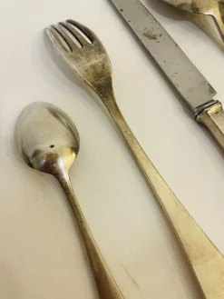 Pamono Art Deco Silver Cutlery, 1920s, Set of 36><noscript><img width=