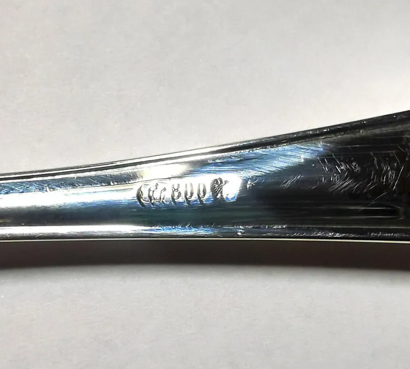 Pamono Art Deco Silver Cutlery Set for 12 in Showcase attributed to Bruckmann &Sons Germany, 1920s, Set of 140> Cutlery & Serving Utensils
