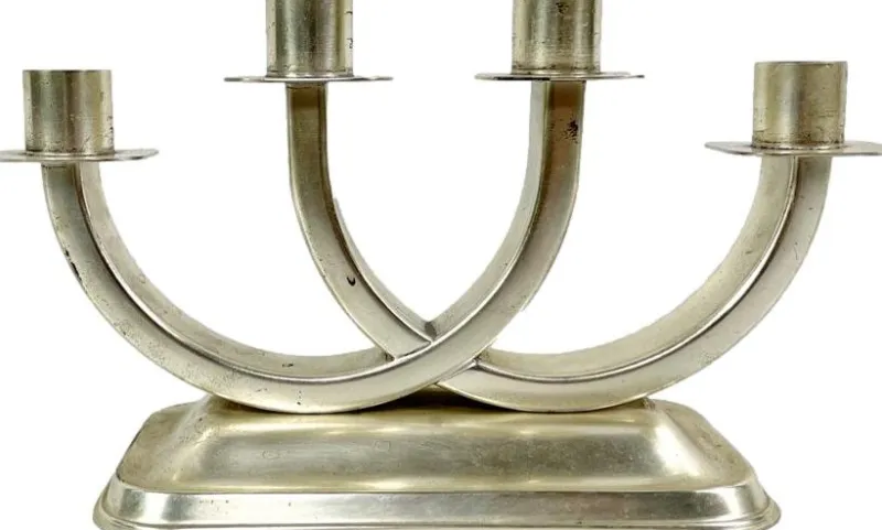 Hot Pamono Art Deco Silver Plated Candleholder from Quist, Esslingen, 1950s