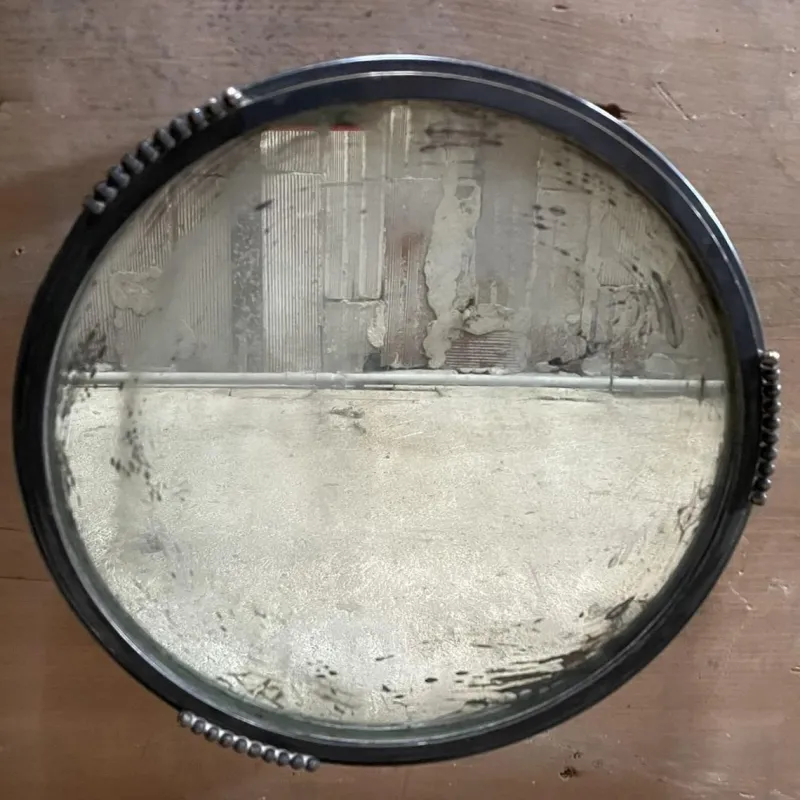 Hot Pamono Art Deco Silver Plated Metal & Mirror Tray, 1920s