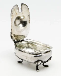 Pamono Art Deco Silver Salt Holder, Sweden, 1930s><noscript><img width=
