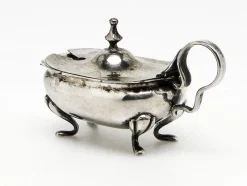 Pamono Art Deco Silver Salt Holder, Sweden, 1930s><noscript><img width=