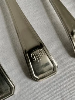 Pamono Art Deco Silver-Plated Cutlery Set with GHM Monogram from Wiskemann, Belgium, 1935, Set of 40> Cutlery & Serving Utensils