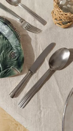 Pamono Art Deco Silver-Plated Flatware by Luc Lanel for Christofle, 1930s, Set of 32><noscript><img width=