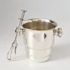 Online Pamono Art Deco Silver-Plated Ice Bucket with Mechanical Tongs, 1930s, Set of 2