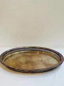 Pamono Art Deco Silver-Plated Tray from Christofle Fleuron, 1920s><noscript><img width=