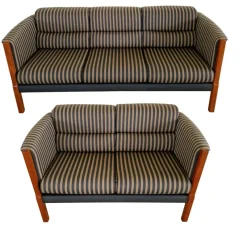 Pamono Art Deco Sofas with Double and Triple Seating, Set of 2> Living Room Sets